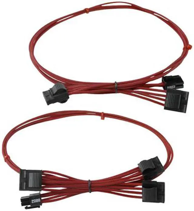 Alt view image 6 of 9 - EVGA 100-CR-1050-B9 GS/ PS (850/1050/1000) Red Power Supply Cable Set (Individually Sleeved)