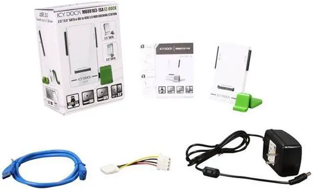 Alt view image 6 of 6 - ICY DOCK MB881U3-1SA 2.5" & 3.5" SATA & IDE to USB Adapter with Hard Drive Dock Stand