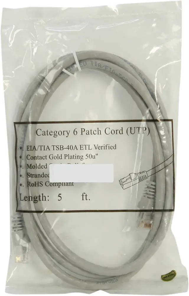 Alt view image 3 of 3 - Kaybles 5ft CAT6 UPT 5 ft Injection Molded Boot Patch Cables in Gray Color 5 feet - OEM