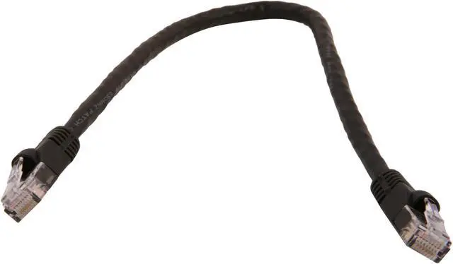 Alt view image 2 of 3 - Kaybles 1ft CAT6 UTP 1 ft Injection Molded Boot Patch Cables in Black Color 1 feet - OEM