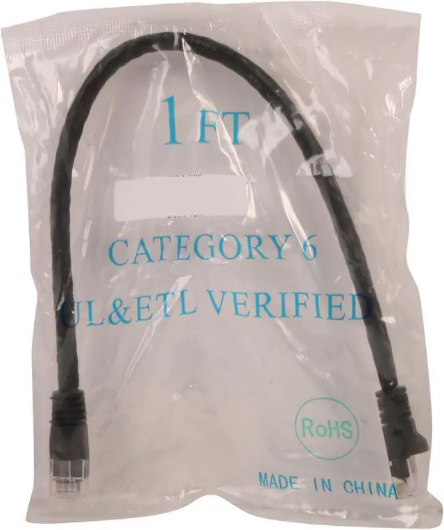 Alt view image 3 of 3 - Kaybles 1ft CAT6 UTP 1 ft Injection Molded Boot Patch Cables in Black Color 1 feet - OEM