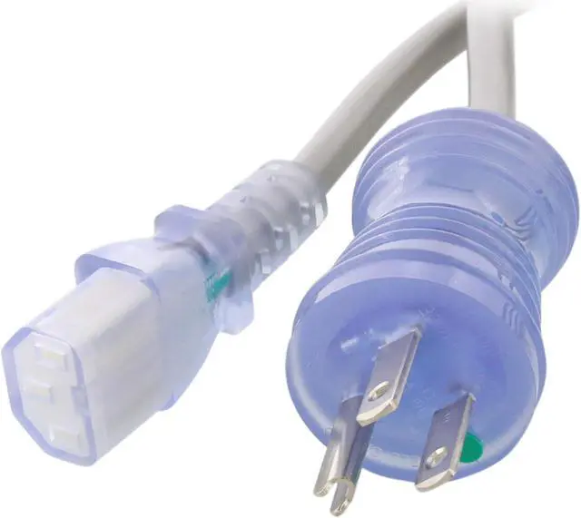 Main image of Kaybles Hospital Grade Power Cord - 6 ft. 18AWG 10A, NEMA 5-15P/IEC320 C13, Green Dot, UL Listed, SJT, 6 ft. Power Cable