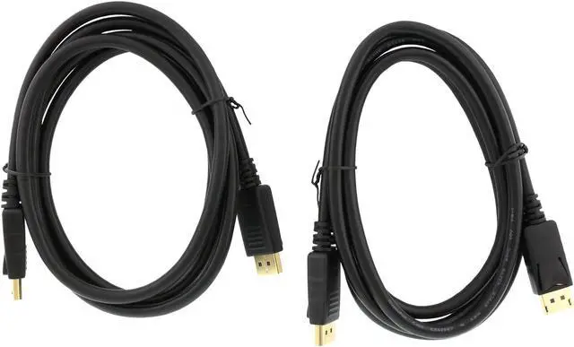 Alt view image 2 of 2 - Kaybles DP-6-MM-2P 6 ft. (2-Pack) DisplayPort to DisplayPort Cable 6 Feet, Gold Plated DP to DP Cable Support 4K Resolution, Black