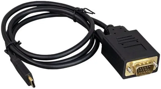 Alt view image 2 of 2 - Kaybles USB 3.1 Type C Male to VGA Male Cable, 10ft. M-M, Black Adapter Cable