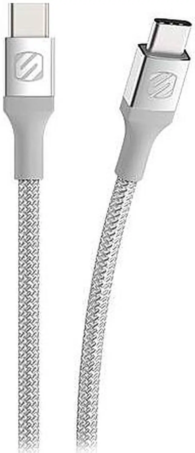 Main image of Scosche CCB10SR-SP Silver Braided Dual USB-C Premium