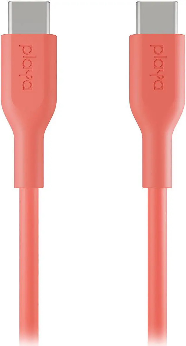 Alt view image 3 of 6 - Belkin Playa USB-C to USB-C Cable, USB-C Fast Charge Cable for S20, S10, Note10, Note9, Pixel 4, Pixel 3, iPad Pro, and More, Coral, 2M (PMLC2003bt2M)