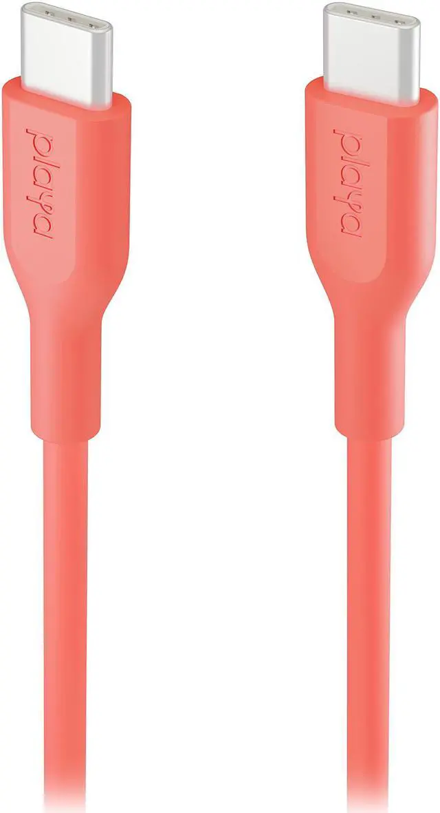 Alt view image 5 of 6 - Belkin Playa USB-C to USB-C Cable, USB-C Fast Charge Cable for S20, S10, Note10, Note9, Pixel 4, Pixel 3, iPad Pro, and More, Coral, 2M (PMLC2003bt2M)