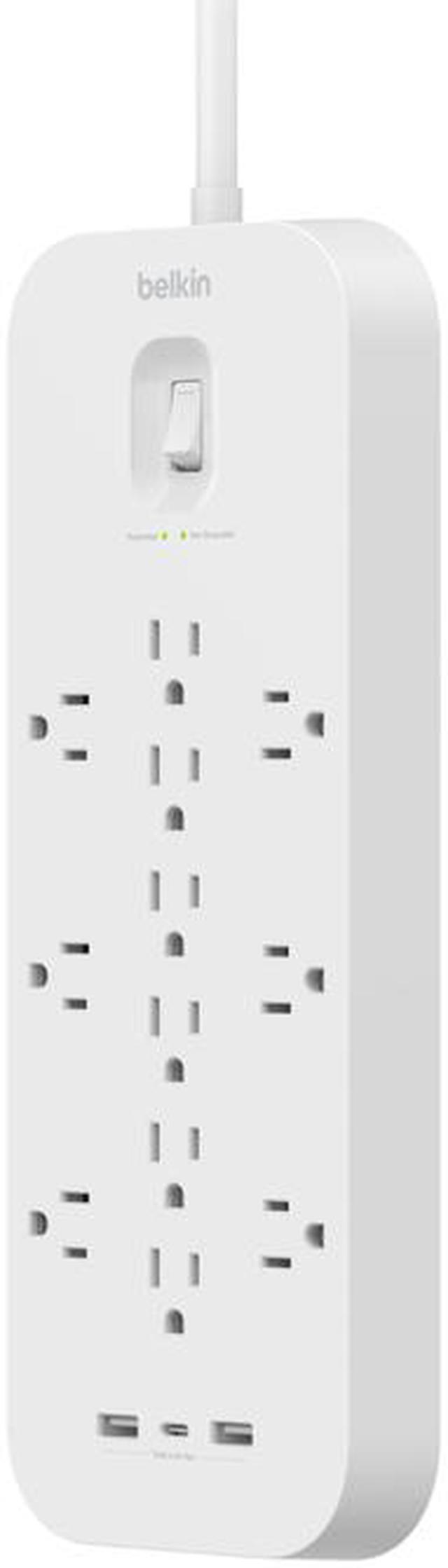 Alt view image 3 of 4 - Belkin 12 Outlet Surge Protector + USB-C and USB-A ports SRA007P12TT6