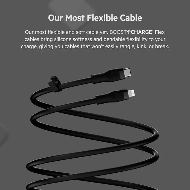 Alt view image 5 of 9 - Belkin USB-C Cable with Lightning Connector 3.28 ft Lightning/USB-C Data Transfer Cable for iPhone, iPad, iPod, iPad Pro, iPad Air, iPad mini