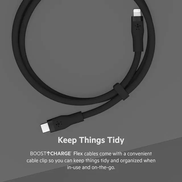 Alt view image 9 of 9 - Belkin USB-C Cable with Lightning Connector 3.28 ft Lightning/USB-C Data Transfer Cable for iPhone, iPad, iPod, iPad Pro, iPad Air, iPad mini
