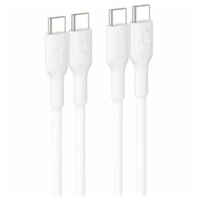 Main image of Belkin USB-C to USB-C Cable 60W - 3.3ft/1m - White - 2-pack - CAB023FQ1MWH2PK