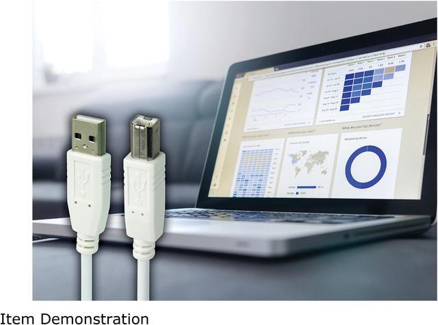 Alt view image 6 of 6 - Omni Gear USB-6-ABW White USB 2.0 A Male to B Male Cable