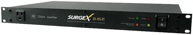 Main image of SurgeX SX-1115-RT 9 Outlets 1000 Joules Rack Mount Surge Eliminator with Remote, 120V/15A, 1U