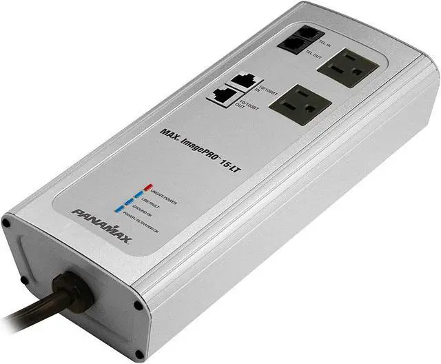 Main image of PANAMAX MIP-15LT 8 ft. captive cord 2 Outlets MAX Image Pro LT 15 Amp Surge Protector