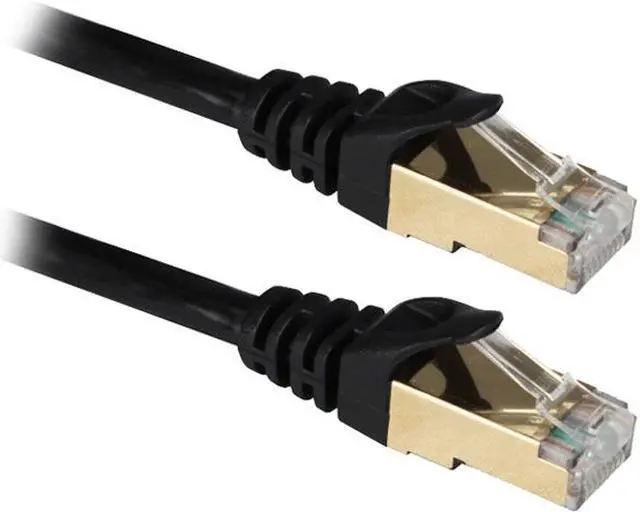 Main image of QVS CC716-03 3 ft. Cat 7 Black 3ft CAT7 10Gbps S-STP Flexible Molded Patch Cord