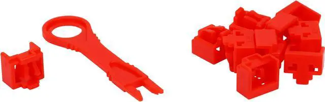Main image of NTW NL-PBK10-RD Red net-Lock™ Locking RJ45 port/dust blocker with color coded keys - 10 + 1 key