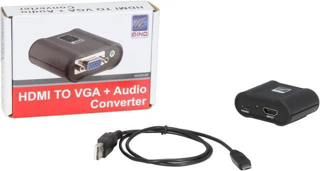 Alt view image 6 of 6 - DINO HDMI to VGA+Audio Converter Model DCA101-HV