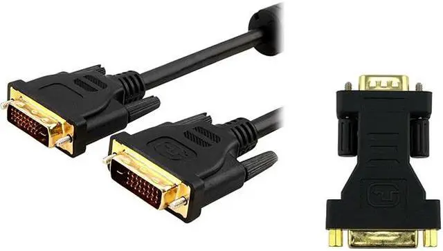 Main image of Insten 675416 Black Dvi-D Digital / Digital Dual Link Cable 9.9Gbps 24+1 Pin M/M + Dvi-F To Vga-M Adapter