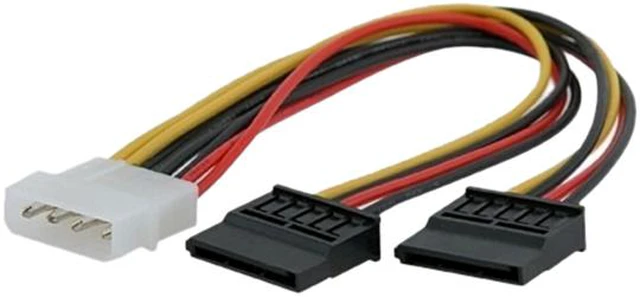 Insten 675482 2X 4 pin Molex connecter to 2 Serial ATA Power Splitter ...