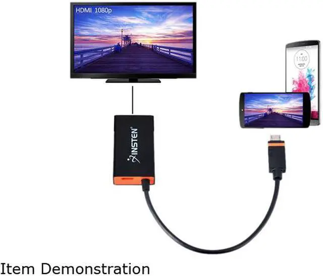 Alt view image 4 of 4 - Insten 2082598 Micro USB SlimPort (MyDP) to HDMI Video out HDTV Adapter for LG G4 G3 G2 G Flex Pro 2 Optimus / Amazon Fire HD 2014 - OEM