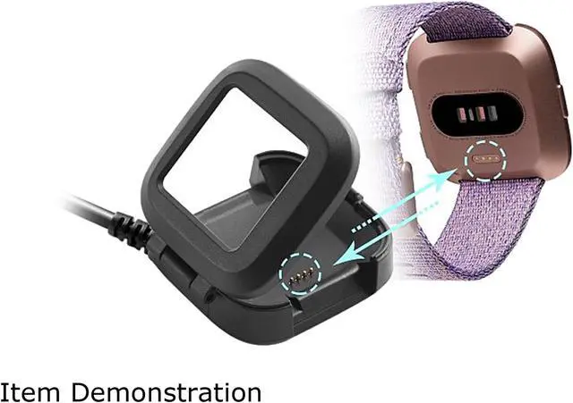 Alt view image 4 of 4 - Insten 2428574 3 Feet For Fitbit Versa Charger Replacement USB Charging Cable with Dock Cradle Adapter Compatible with Fitbit Versa Smartwatch Fitness Watch Wireless Tracker Wristband, Black - OEM