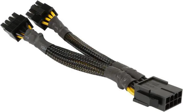 Alt view image 2 of 2 - 1ST PC CORP. CB-EPS8-Y 7" Black 1X EPS 8-pin female to 2X EPS 8-pin female Cable