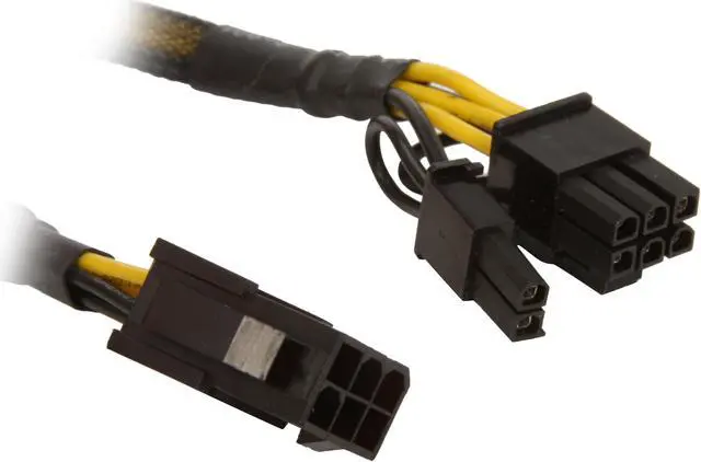 Main image of 1ST PC CORP. CB-6M-68F 8 in. 6-pin PCI-E to PCI-E 6+2pin cable - 8" - Sleeved Female to Male