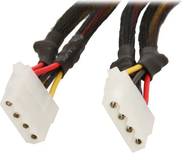 Main image of 1ST PC CORP. CB-Y8-4 8 in. Quad 4pin molex splitters - 4pin male molex to 4x 4pin female molex - Sleeved