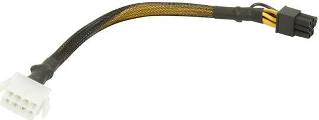 Alt view image 2 of 3 - 1ST PC CORP. CB-E8-P68F 8 in. 8-pin EPS to PCIE 6+2pin, black sleeved