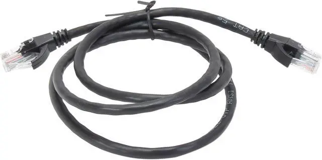 Alt view image 2 of 3 - VCOM VC511-3BK 3 ft. Cat 5E Black Molded Patch Cable