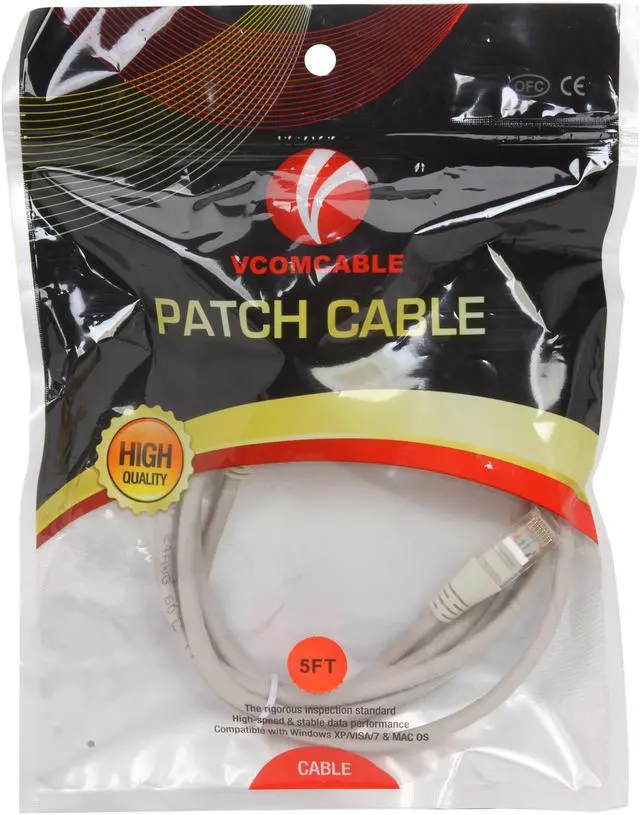 Alt view image 3 of 3 - VCOM VC511-5GY 5 ft. Cat 5E Gray Molded Patch Cable