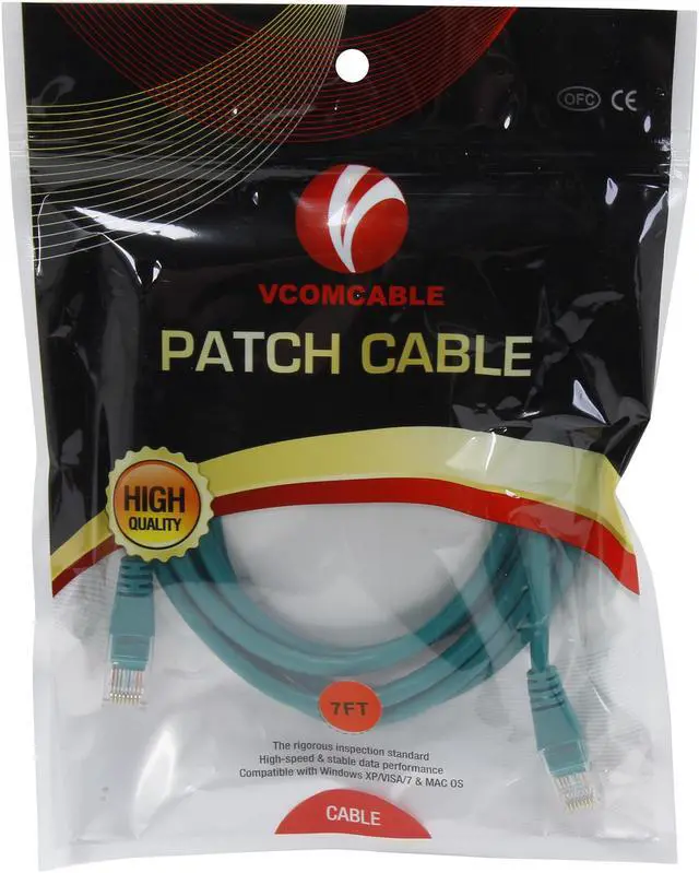 Alt view image 3 of 3 - VCOM VC511-7GN 7 ft. Cat 5E Green Molded Patch Cable
