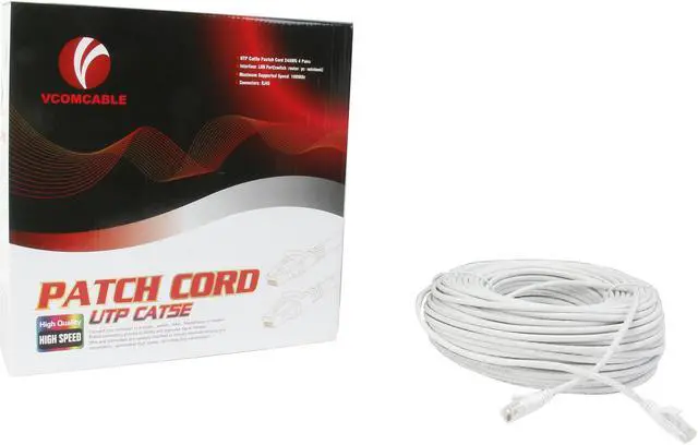 Alt view image 3 of 3 - VCOM VC511200WH 200 ft. Cat 5E White Molded Patch Cable