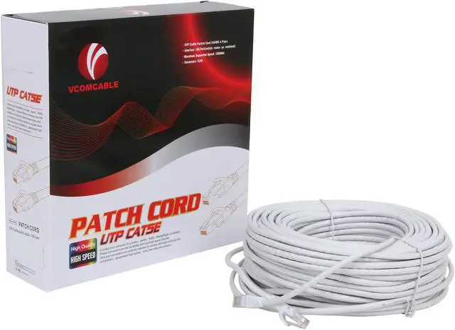 Alt view image 3 of 3 - VCOM VC511150WH 150 ft. Cat 5E White Molded Patch Cable