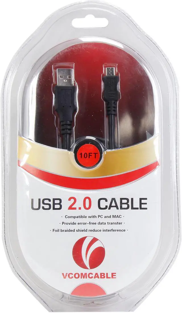 Alt view image 3 of 3 - VCOM VC-MICRO10 Black USB 2.0 Type A Male to Micro USB 5pin Male Cable