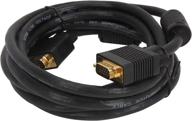 Alt view image 2 of 3 - VCOM VC-VGA10M 10 ft. SVGA HD15 Male to Male Black Cable