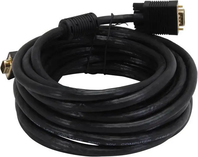 Alt view image 2 of 3 - VCOM VC-VGA25M 25 ft. SVGA HD15 Male to Male Black Cable