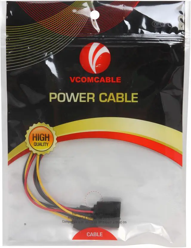 Alt view image 3 of 3 - VCOM VC-POW/SPL Serial ATA Power Splitter Cable