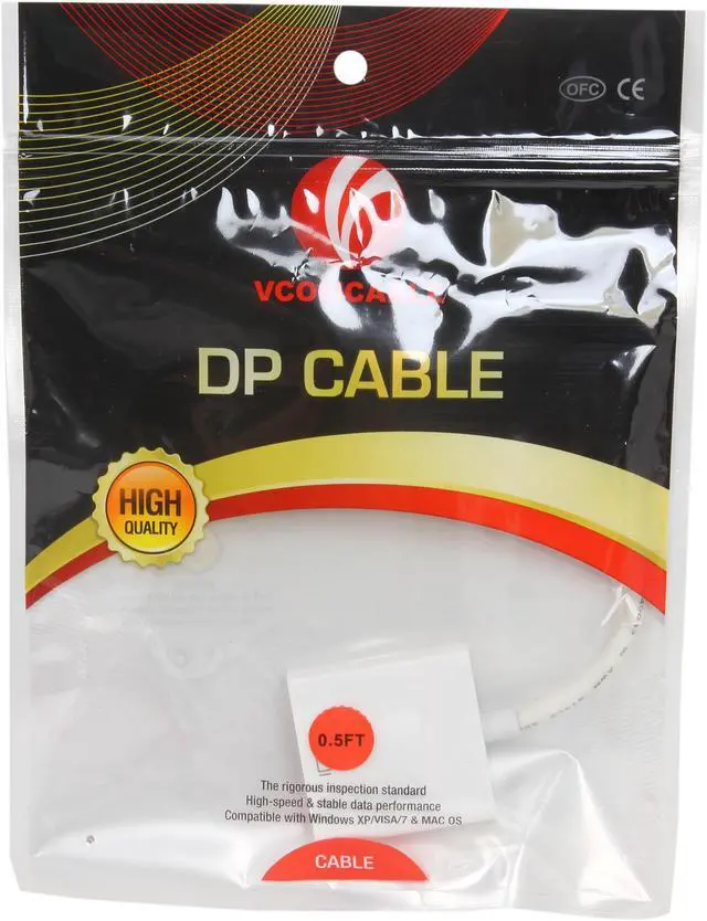 Alt view image 3 of 3 - VCOM VC-DP/DVIS 6" DisplayPort M to DVI Active Single Link F White Adapter