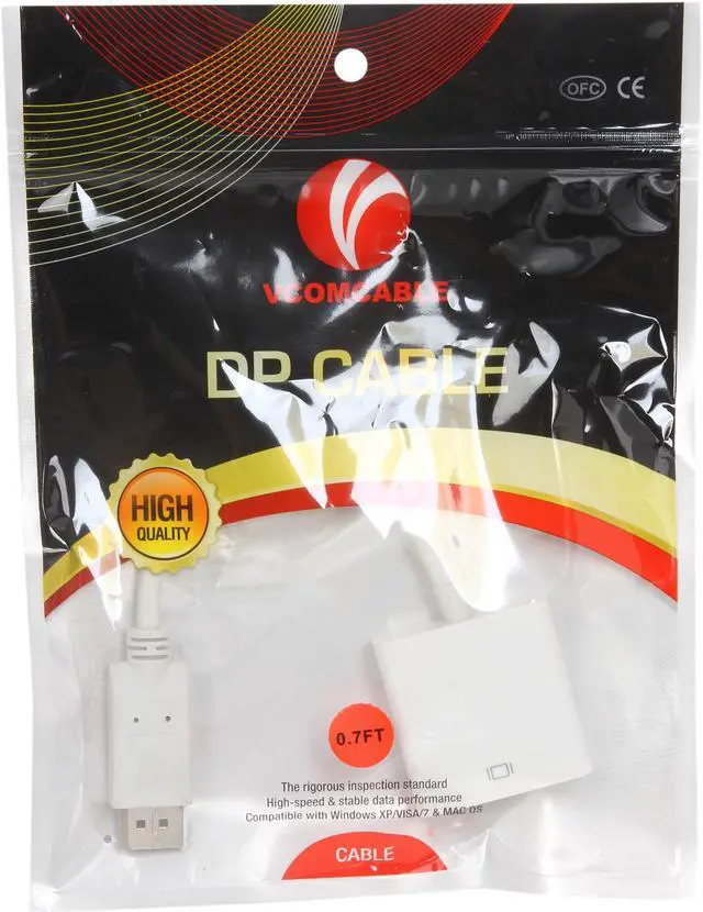 Alt view image 3 of 3 - VCOM VC-MD/DVIS 10" Mini DisplayPort M to DVI Single-Link F White Adapter