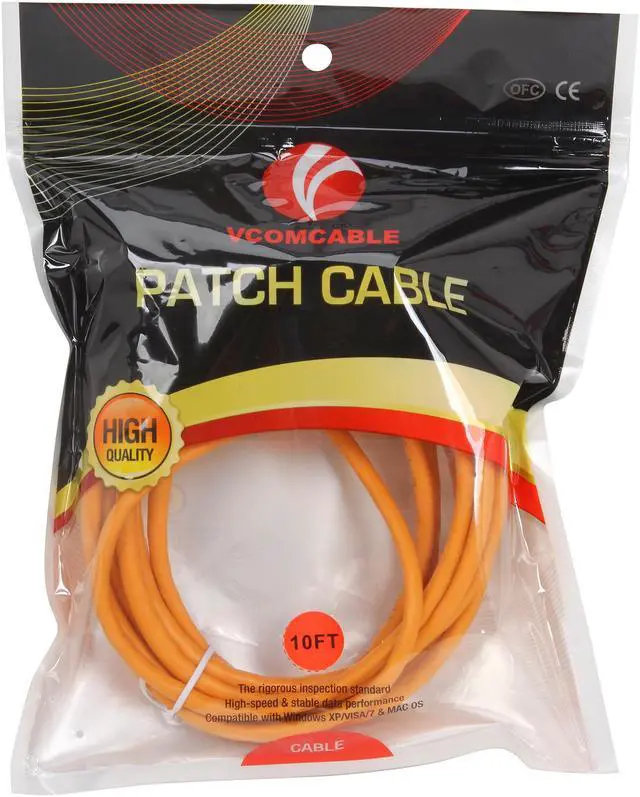 Alt view image 3 of 3 - VCOM VC511B10OR 10 ft. Cat 5E Orange Crossover Cable