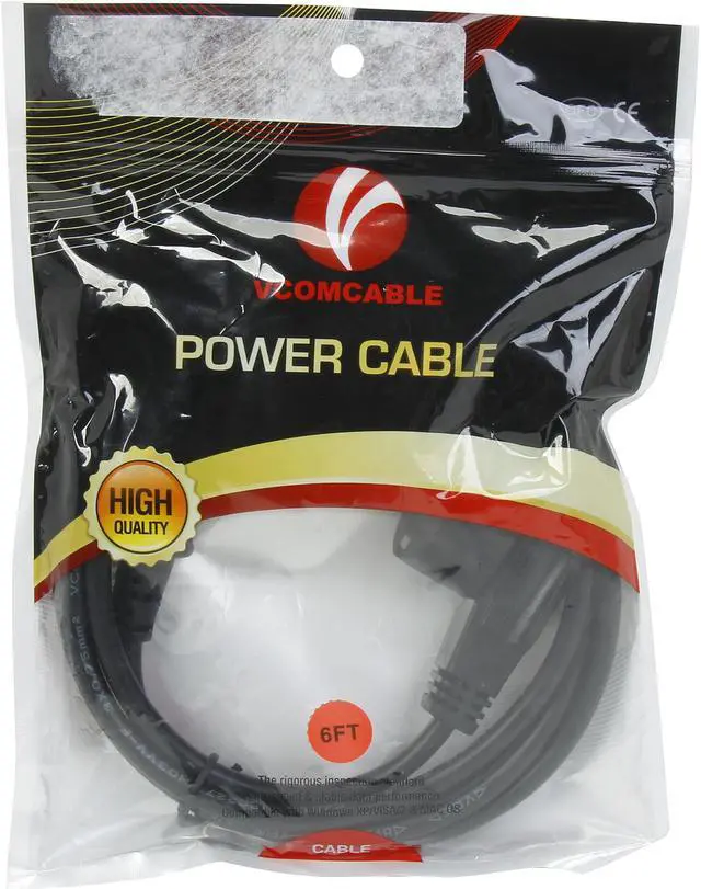 Alt view image 3 of 3 - VCOM Model VC-POW/EU6 6 ft. EU-3Prong Power Cord