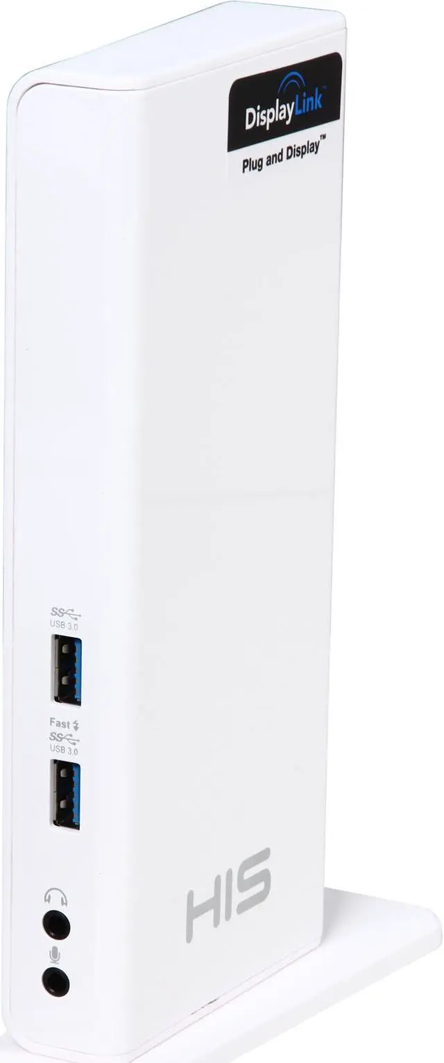 Main image of HIS HDOCK1 Multi-View x2 USB Docking Station (BC 1.2 superfast charging, HMDI + DVI up to 2048 x 1152, USB 3.0 port x2pcs, USB 2.0 x 4pcs, Gigabit Ethernet, Audio 2.1 channel)