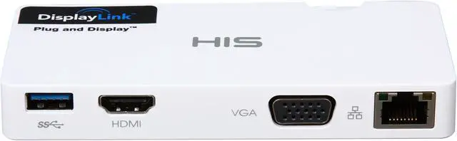 Alt view image 2 of 7 - HIS Multi-View USB Portable Docking Station, Gigabit Ethernet for Mac & Windows (HDMI + VGA up to 2048 x 1152, USB 3.0 port)