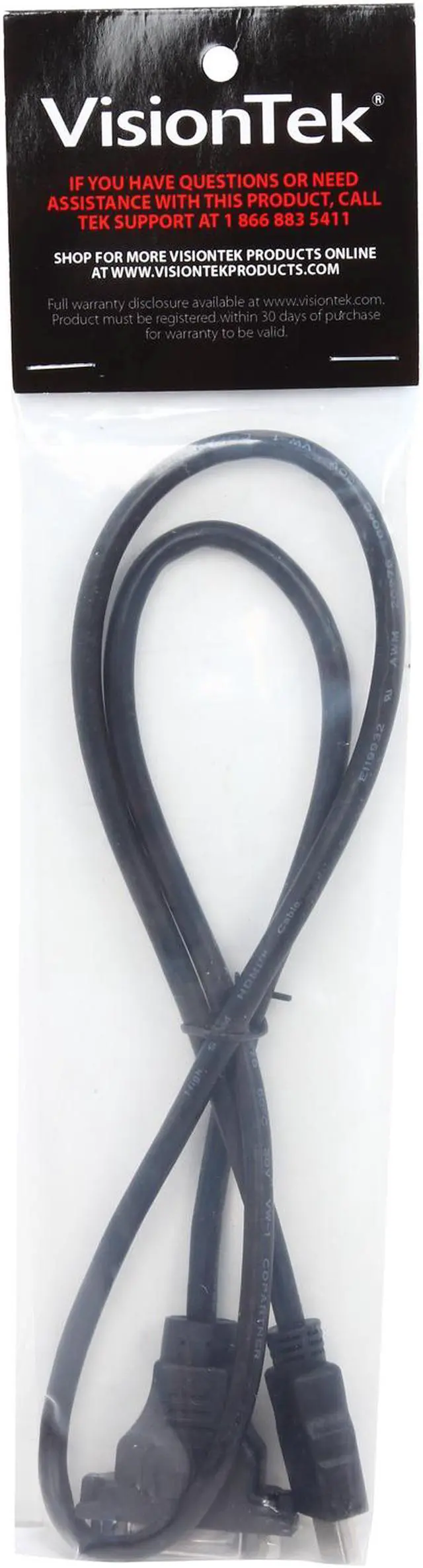 Alt view image 3 of 3 - VisionTek 900742 HDMI to DVI-D Adapter 3ft (M/F)