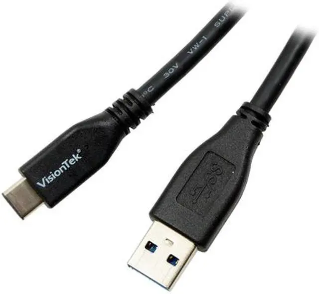 Alt view image 3 of 3 - VisionTek 900826 Black USB 3.1 Type C to Type A Cable 1 Meter (M/M)