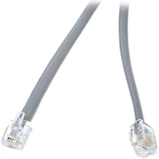 Main image of C2G 02971 RJ11 6P4C Straight Modular Cable, Silver (7 Feet, 2.13 Meters)