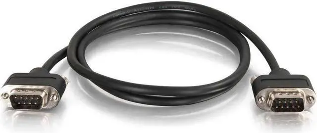 Main image of C2G 52165 Serial RS232 DB9 Null Modem Cable with Low Profile Connectors M/M, In-Wall CMG-Rated, Black (3 Feet, 0.91 Meters)