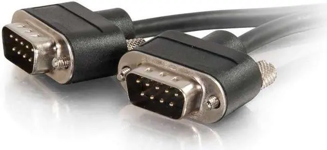 Alt view image 2 of 3 - C2G 52165 Serial RS232 DB9 Null Modem Cable with Low Profile Connectors M/M, In-Wall CMG-Rated, Black (3 Feet, 0.91 Meters)