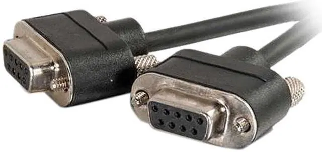 Alt view image 2 of 4 - C2G 52147 Serial RS232 DB9 Cable with Low Profile Connectors F/F, in-Wall CMG-Rated, Black (3 Feet, 0.91 Meters)